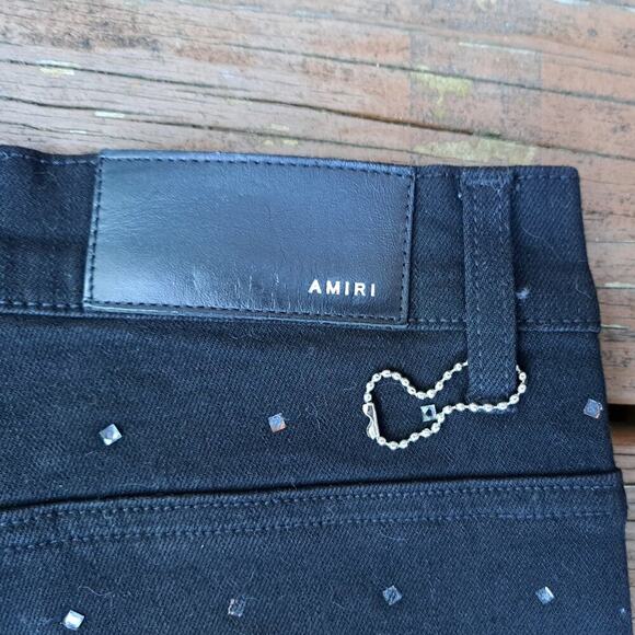 Amiri Jeans Black Skinny Swarovski Crystals Men Size 34X31 - Picture 8 of 13